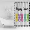 ALAGEO Easter Shower Curtain Happy Easter Peeps Shower Curtains for Bathroom Decor, Bunny Black Buffalo Plaid Bath Curtains Sets with Hooks Waterproof Standard Size 60" x 72" view 2
