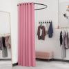 HIYOUGO Fitting Room Kit, Clothing Store Dressing Room, Corner Changing Room with Black U Rod and Thick Blackout Curtains, Fashion Privacy Shelter Tend Cabana (Color : Pink, Size : 95cm) view 1