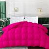 1 PC Baffle Box Pinch Pleated Comforter/Quilted-100% Egyptian Cotton 500 GSM Fill Weight Cloud Fluffy Cozy Down Alternative Duvet Insert With 4 Corner Tabs Hot Pink | California King Best Comforter view 1