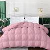 1 PC Baffle Box Pinch Pleated Comforter/Quilted-100% Egyptian Cotton 500 GSM Fill Weight Cloud Fluffy Cozy Down Alternative Duvet Insert With 4 Corner Tabs Baby Pink | King Best Comforter view 1