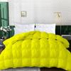 1 PC Baffle Box Pinch Pleated Comforter/Quilted-100% Egyptian Cotton 500 GSM Fill Weight Cloud Fluffy Cozy Down Alternative Duvet Insert With 4 Corner Tabs Yellow | Twin-XL Best Comforter view 1