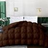 1 PC Baffle Box Pinch Pleated Comforter/Quilted-100% Egyptian Cotton 500 GSM Fill Weight Cloud Fluffy Cozy Down Alternative Duvet Insert With 4 Corner Tabs Chocolate | Full XL Best Comforter view 1