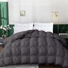 1 PC Baffle Box Pinch Pleated Comforter/Quilted-100% Egyptian Cotton 500 GSM Fill Weight Cloud Fluffy Cozy Down Alternative Duvet Insert With 4 Corner Tabs Dark Grey | Queen Best Comforter view 1