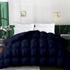 1 PC Baffle Box Pinch Pleated Comforter/Quilted-100% Egyptian Cotton 500 GSM Fill Weight Cloud Fluffy Cozy Down Alternative Duvet Insert With 4 Corner Tabs Navy Blue | California King Best Comforter view 1