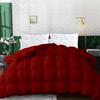 1 PC Baffle Box Pinch Pleated Comforter/Quilted-100% Egyptian Cotton 500 GSM Fill Weight Cloud Fluffy Cozy Down Alternative Duvet Insert With 4 Corner Tabs Burgundy | Olympic Queen Best Comforter view 1