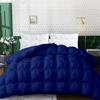 1 PC Baffle Box Pinch Pleated Comforter/Quilted-100% Egyptian Cotton 500 GSM Fill Weight Cloud Fluffy Cozy Down Alternative Duvet Insert With 4 Corner Tabs Royal Blue | Queen Best Comforter view 1