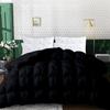 1 PC Baffle Box Pinch Pleated Comforter/Quilted-100% Egyptian Cotton 500 GSM Fill Weight Cloud Fluffy Cozy Down Alternative Duvet Insert With 4 Corner Tabs Black | California King Best Comforter view 1