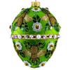 Faberge Style Glass Egg Handmade in Poland, Glass Ornament, Green, Golden bee, Glitter, 303, Renata Siwek Design view 1