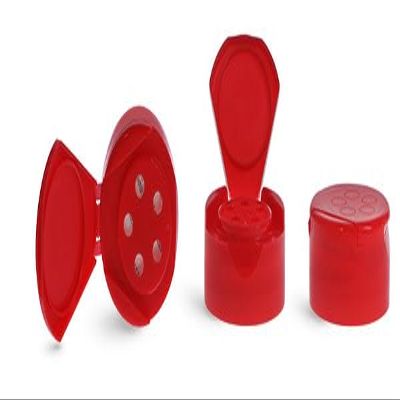 43/485 Plastic Caps, Red Polypropylene Spice Caps w/Pressure Sensitive Liners