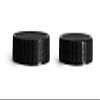 70mm Plastic Caps, Black Polypropylene Ribbed Caps w/Induction Liners view 1