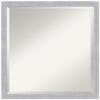 Amanti Art Silver Bathroom Mirror for Over Sink, 22x22 Grace Brushed Nickel Narrow Square Vanity Mirror, Medium Modern Frame, Hangs Horizonally and Vertically, Bathroom Wall Decor, Beveled Edge view 1