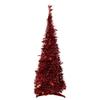 4' Red Tinsel Pop-Up Artificial Christmas Tree Unlit view 1