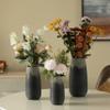 Contemporary Black Table Vase with Dripping Crystal Look and Scalloped Opening Design, Set of 3 view 1