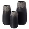 Contemporary Black Table Vase with Dripping Crystal Look and Scalloped Opening Design, Set of 3 view 2