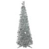 4' Silver Tinsel Pop-Up Artificial Christmas Tree Unlit view 1