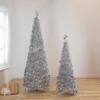 4' Silver Tinsel Pop-Up Artificial Christmas Tree Unlit view 2