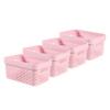 Curver Infinity Dots Set of 4 100% Recycled Small Storage Baskets 11 Litres - Pink view 1