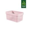Curver Infinity Dots Set of 4 100% Recycled Small Storage Baskets 11 Litres - Pink view 2