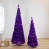 4' Purple Tinsel Pop-Up Artificial Christmas Tree Unlit view 2