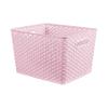 Curver My Style Rattan Effect Set of 3 Kitchen, Living room, Bathroom, Bedroom, Utility Large Rectangular Storage Baskets 18 Litres - Pink view 2