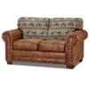 American Furniture Classics 8502-90 Deer Teal/Brown Lodge Tapestry Loveseat view 1