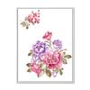 DesignQ Bouquet of Pink and Purple Flowers I - Farmhouse Framed Canvas Wall Art Print view 1