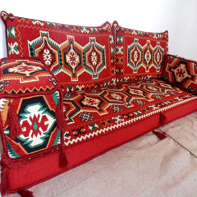Arabic Majlis Sofa For Living Room, Arabic Furniture, Arabic Jalsa, Arabic Couches, Loveseat, Bench Cushions, Pallet Sofas, Arabic School Floor Seating, Islamic Center Floor Sofa