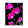 DesignQ Abstract Red Flower Detail on Black I - Traditional Framed Canvas Wall Art Print view 1