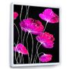 DesignQ Abstract Red Flower Detail on Black I - Traditional Framed Canvas Wall Art Print view 3