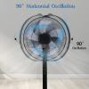 HealSmart 15" Adjustable 12 Levels Speed Pedestal Stand Fan with Remote Control for Indoor, Home, Office and College Dorm Use, 90 Degree Horizontal Oscillating, 9 Hours Timer, 15 Inch, Black view 4