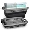 BROOKSTONE 11 GALLON XL 24" Collapsible Laundry Basket & Clothes Hamper, Comfort Non-Slip Handles, Modern Laundry Hamper with Space Saving Design, Portable Pop-Up Hamper, BPA FREE, Grey, 1 Pack view 1