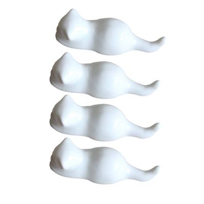 ASDUU Chopsticks Holder-4pcs Japanese-Style Chopsticks Rests Ceramics Cat Chopsticks Holder Spoon Stand Dinner Table Decoration for Home Restaurant White Decor Gift