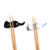 ASDUU Chopsticks Holder-4pcs Japanese-Style Chopsticks Rests Ceramics Cat Chopsticks Holder Spoon Stand Dinner Table Decoration for Home Restaurant White Decor Gift view 3