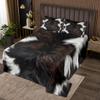 Boys Kids Cow Skin Printed Bedspread Queen Size,Black White Fur Coverlet Set 3 Pieces,Girls Cowhide Print Quilted Soft Warm Home Hotel Dorm Room Decoration No Comforter Filling view 1