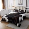 Boys Kids Cow Skin Printed Bedspread Queen Size,Black White Fur Coverlet Set 3 Pieces,Girls Cowhide Print Quilted Soft Warm Home Hotel Dorm Room Decoration No Comforter Filling view 2