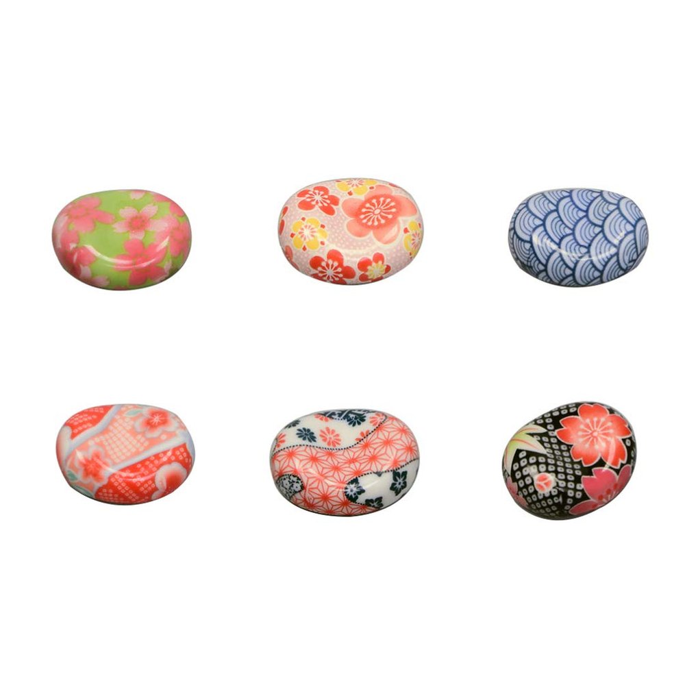 ASDUU 6 Pcs Ceramic Japanese Style Chopstick Stand Rest Rack Spoon Fork Holder Set Decor Gift