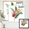 DesignQ Flowers Bouquet With Protea Hibiscus Plumeria - Traditional Framed Canvas Wall Art Print view 4