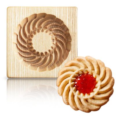 AEGYPIUS Wooden Cookie Molds Wood, 3.9 Inches Wood Cookie Mold with Round Stamps, Traditional Wooden Molds Christmas Butter Mold for Holiday Shortbread