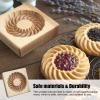 AEGYPIUS Wooden Cookie Molds Wood, 3.9 Inches Wood Cookie Mold with Round Stamps, Traditional Wooden Molds Christmas Butter Mold for Holiday Shortbread view 4