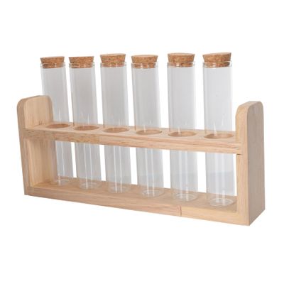 Cabilock Household Test Tube Rack Glass Tube Display for Kitchen Compact Lightweight Coffee Bean Storage Vase