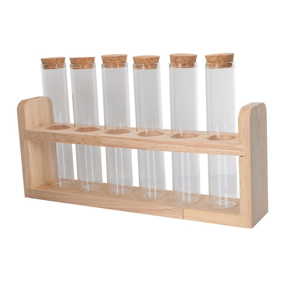 Cabilock Household Test Tube Rack Glass Tube Display for Kitchen Compact Lightweight Coffee Bean Storage Vase