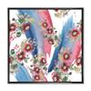 DesignQ Red Aster and Acorn Bouquet - Modern Framed Canvas Wall Art Print view 1