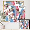 DesignQ Red Aster and Acorn Bouquet - Modern Framed Canvas Wall Art Print view 4