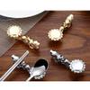Chopsticks Holder-2pcs Chopsticks Holder Alloy Retro Dragon Head Chopsticks Rack Knife Spoon Fork Stand Silver Decor Gift view 4