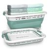 BROOKSTONE 11 GALLON XL 24" Collapsible Laundry Basket & Clothes Hamper, Comfort Non-Slip Handles, Modern Laundry Hamper with Space Saving Design, Portable Pop-Up Hamper, BPA FREE, Mint, 1 Pack view 1