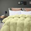 1 PC Only Bedding Comforter, 100% Soft Egyptian Cotton All Season Down Alternative Stylish Look Super King -Ivory Pinch Pleated Buffy Quilted 500 GSM Fill Power Winter Warmth Single Quilt view 3