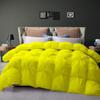 1 PC Only Bedding Comforter, 100% Soft Egyptian Cotton All Season Down Alternative Stylish Look Eastern King -Yellow Pinch Pleated Buffy Quilted 500 GSM Fill Power Winter Warmth Single Quilt view 2