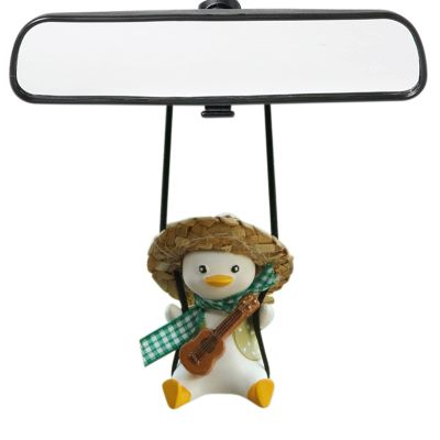 Ranvi Cute Swing Duck Car Decoration Accessories Hanging Ornament, Car Rearview Mirror Pendant Rearview Mirror Decoration Ladies and Men car Decoration Accessorie(Violin)
