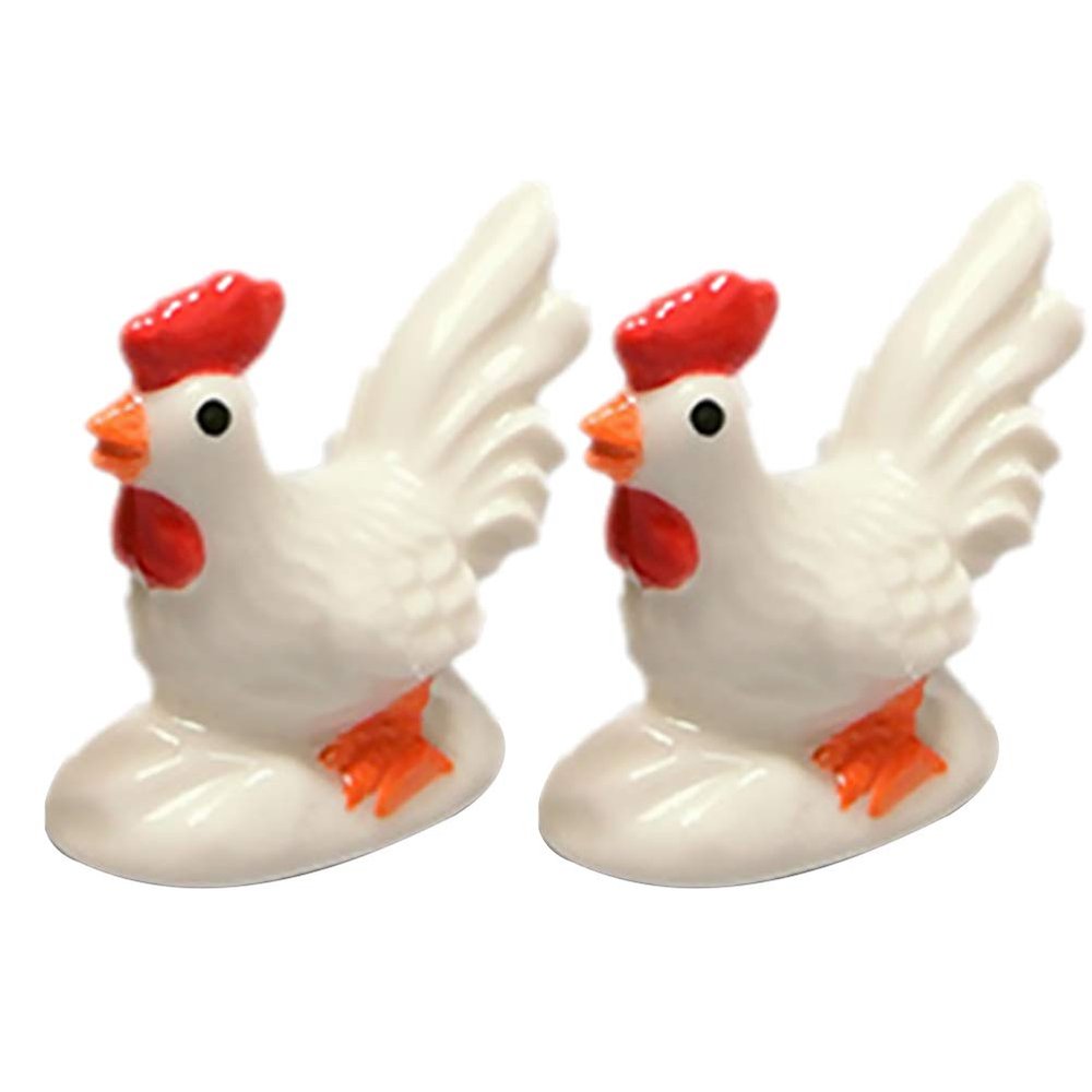 ASDUU Chopsticks Holder-2pcs Cock Design Chopsticks Rests Ceramics Chopsticks Holder Spoon Stand Dinner Table Decoration for Home Restaurant Decor Gift