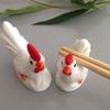 ASDUU Chopsticks Holder-2pcs Cock Design Chopsticks Rests Ceramics Chopsticks Holder Spoon Stand Dinner Table Decoration for Home Restaurant Decor Gift view 4